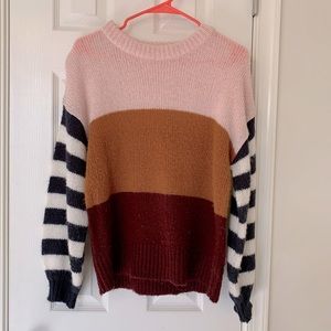 Brave Soul Color Block Sweater